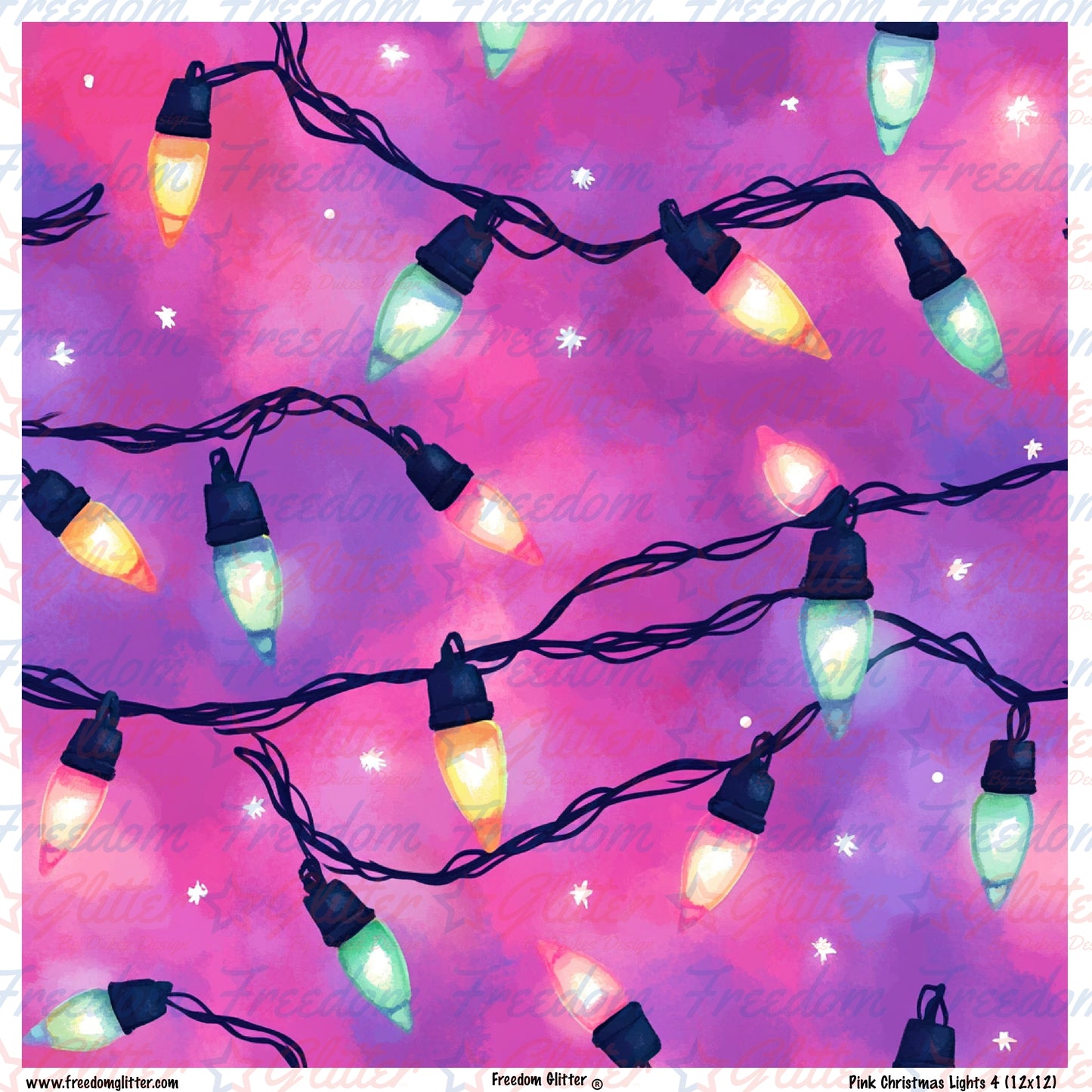 Pink Christmas Lights 4 (Printed Vinyl)