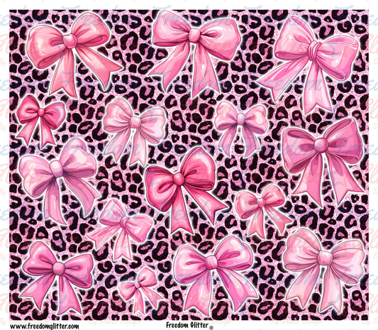Pink Coquette Bows & Leopard Print (Printed Vinyl)