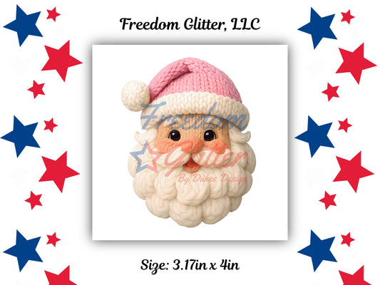 Pink Crochet Santa (UVDTF)