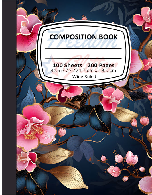 Pink Floral 3 Notebook Cover