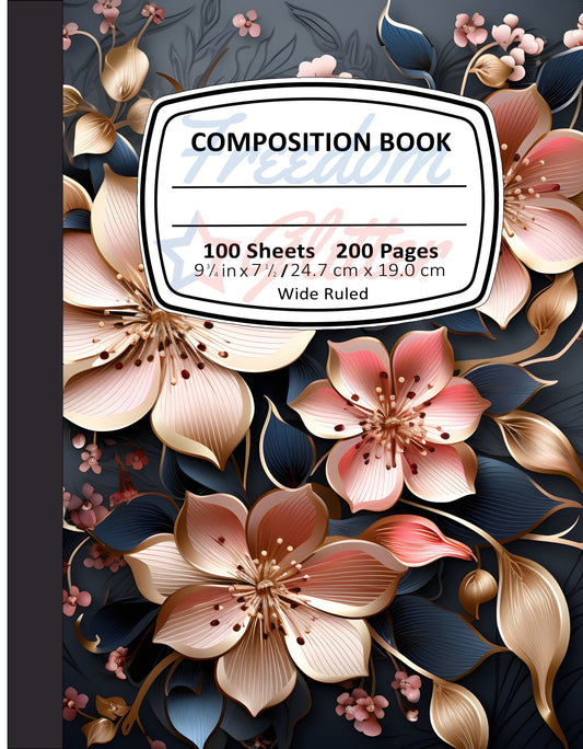 Pink Floral 4 Notebook Cover