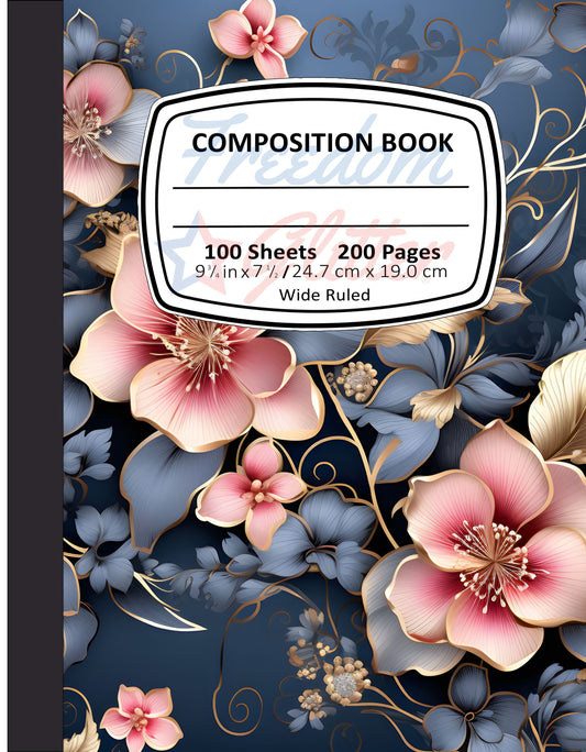 Pink Floral 5 Notebook Cover