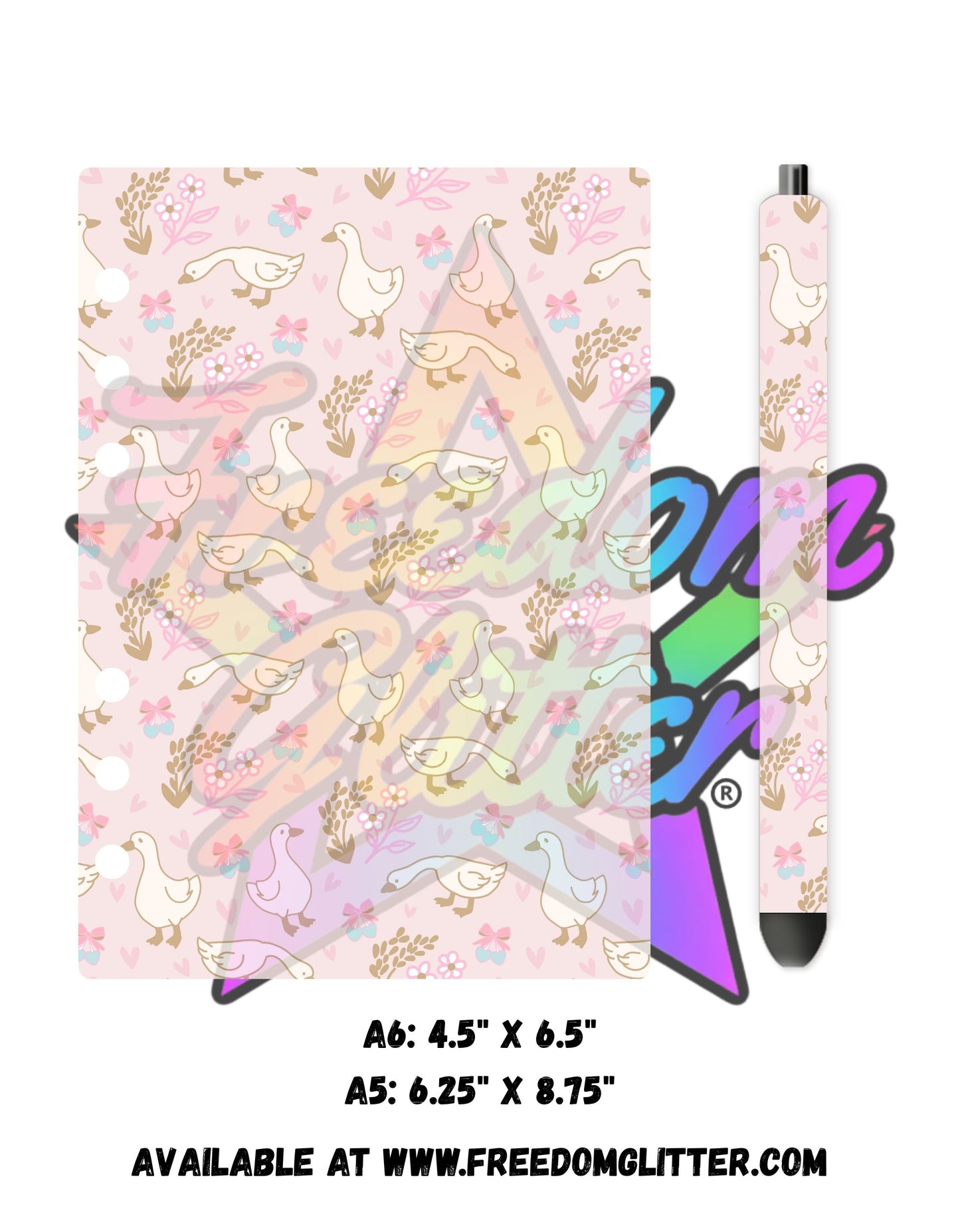 Pink Goose Acrylic Notebook Cover