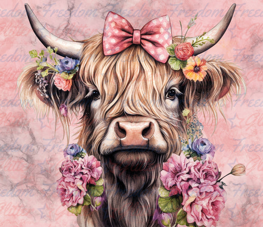Pink Highland Cow (Printed Vinyl)