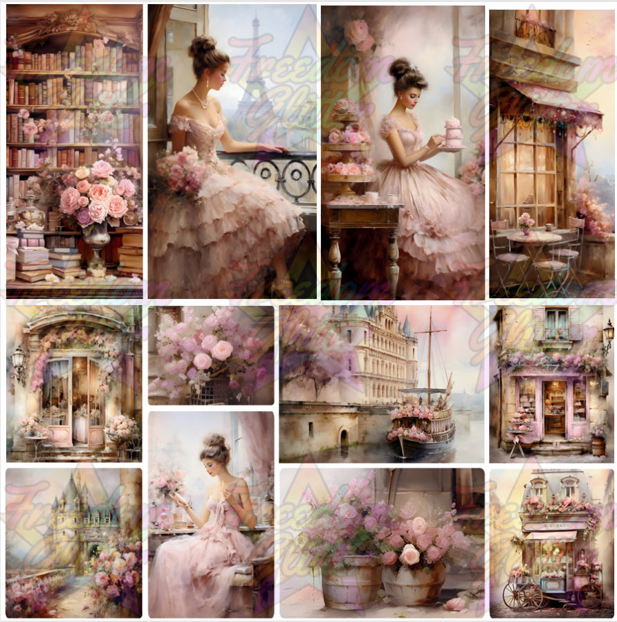 Mixed Image Sheet - Pink Paris (Printed Vinyl)