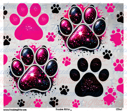 Pink & Black Paw Prints (Printed Vinyl)