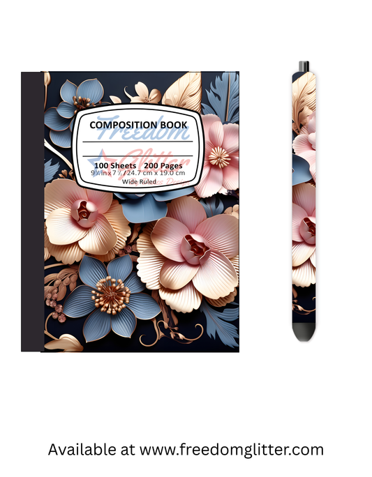 Pink Floral 1 Notebook Cover