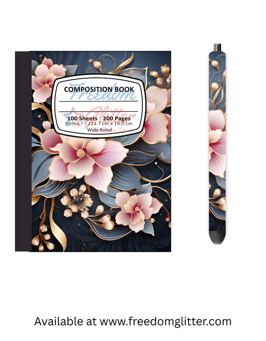 Pink Floral 2 Notebook Cover