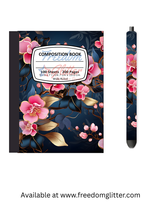 Pink Floral 3 Notebook Cover