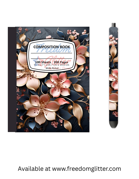 Pink Floral 4 Notebook Cover