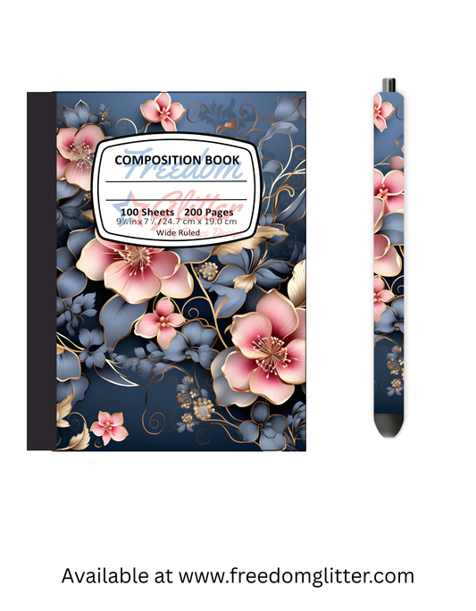 Pink Floral 5 Notebook Cover
