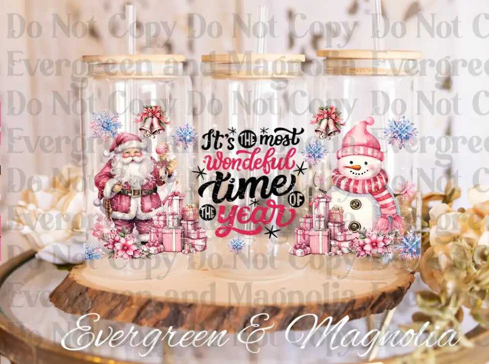 Pink snowmand-santa-wonderful