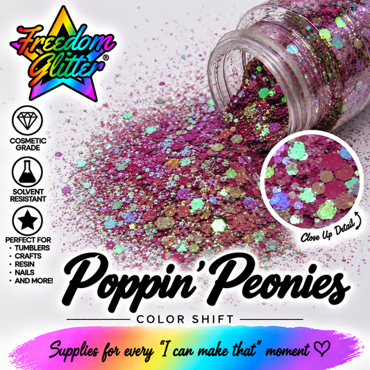 Poppin' Peonies (Colorshift Glitter)