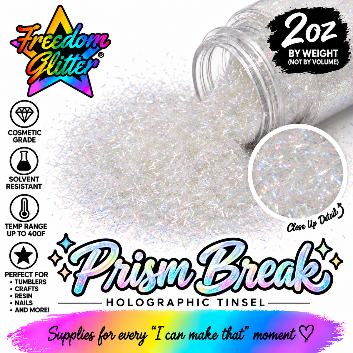 Prism Break (Clear Holographic Tinsel Glitter)