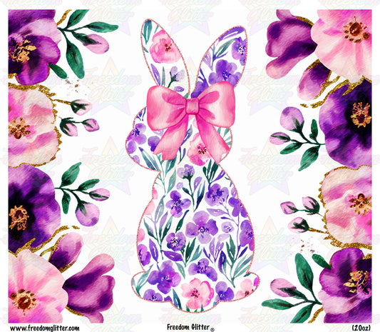Purple Floral Coquette Bunny (Printed Vinyl)