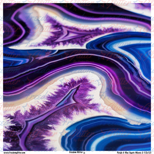 Purple & Blue Agate Waves 2 (Printed Vinyl)