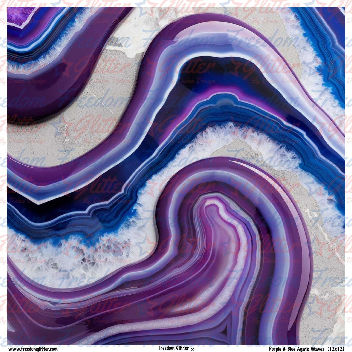 Purple & Blue Agate Waves (Printed Vinyl)