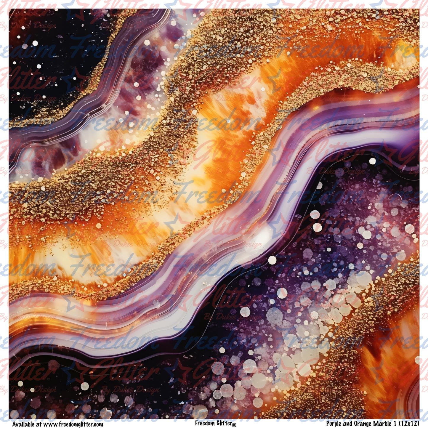 Purple & Orange Marble 1 (Printed Vinyl)