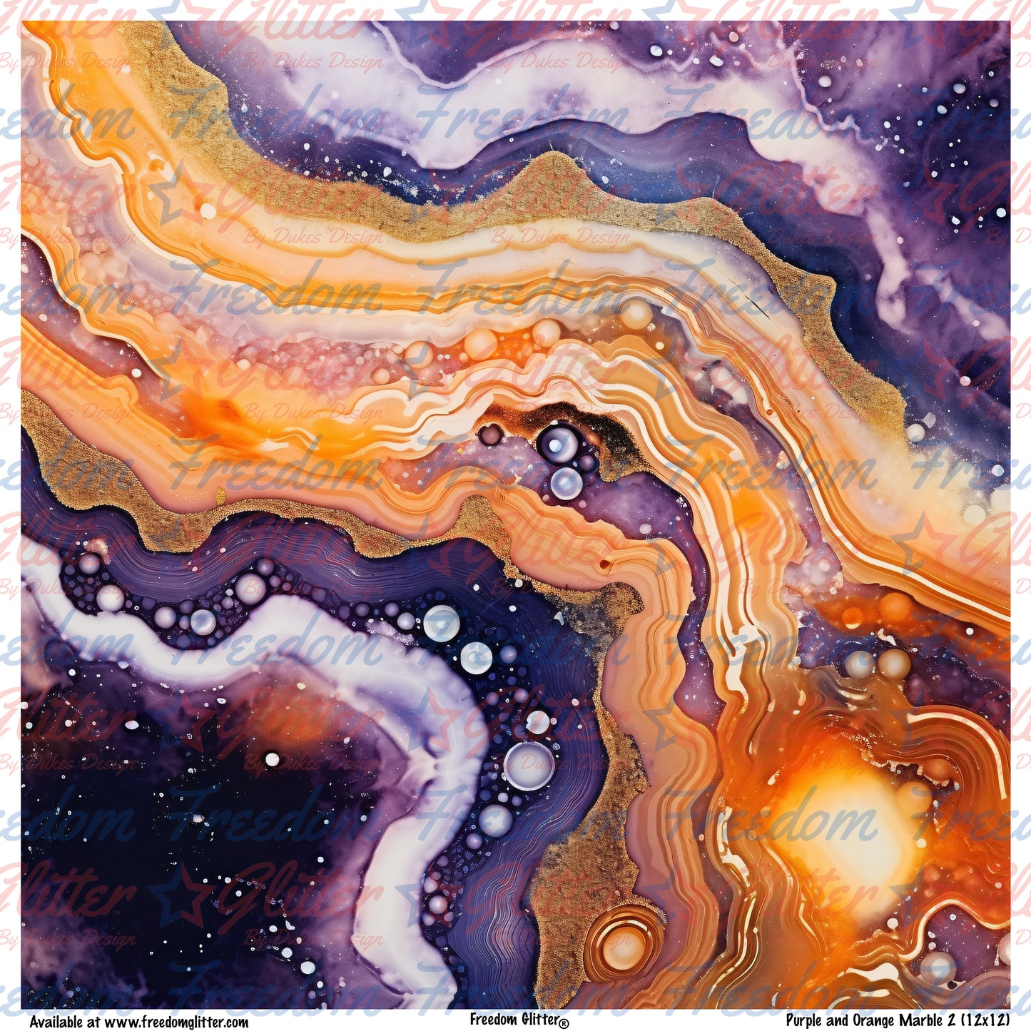 Purple & Orange Marble 2 (Printed Vinyl)