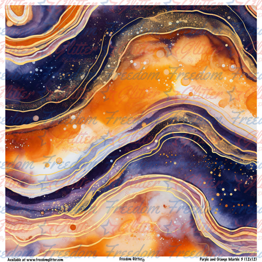 Purple & Orange Marble 3 (Printed Vinyl)