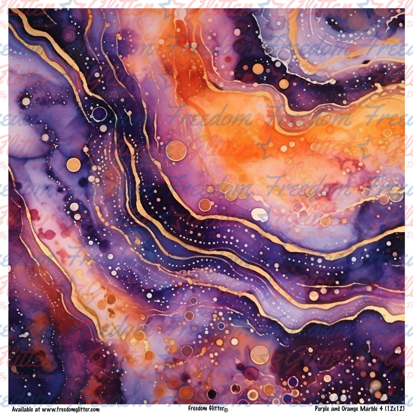 Purple & Orange Marble 4 (Printed Vinyl)