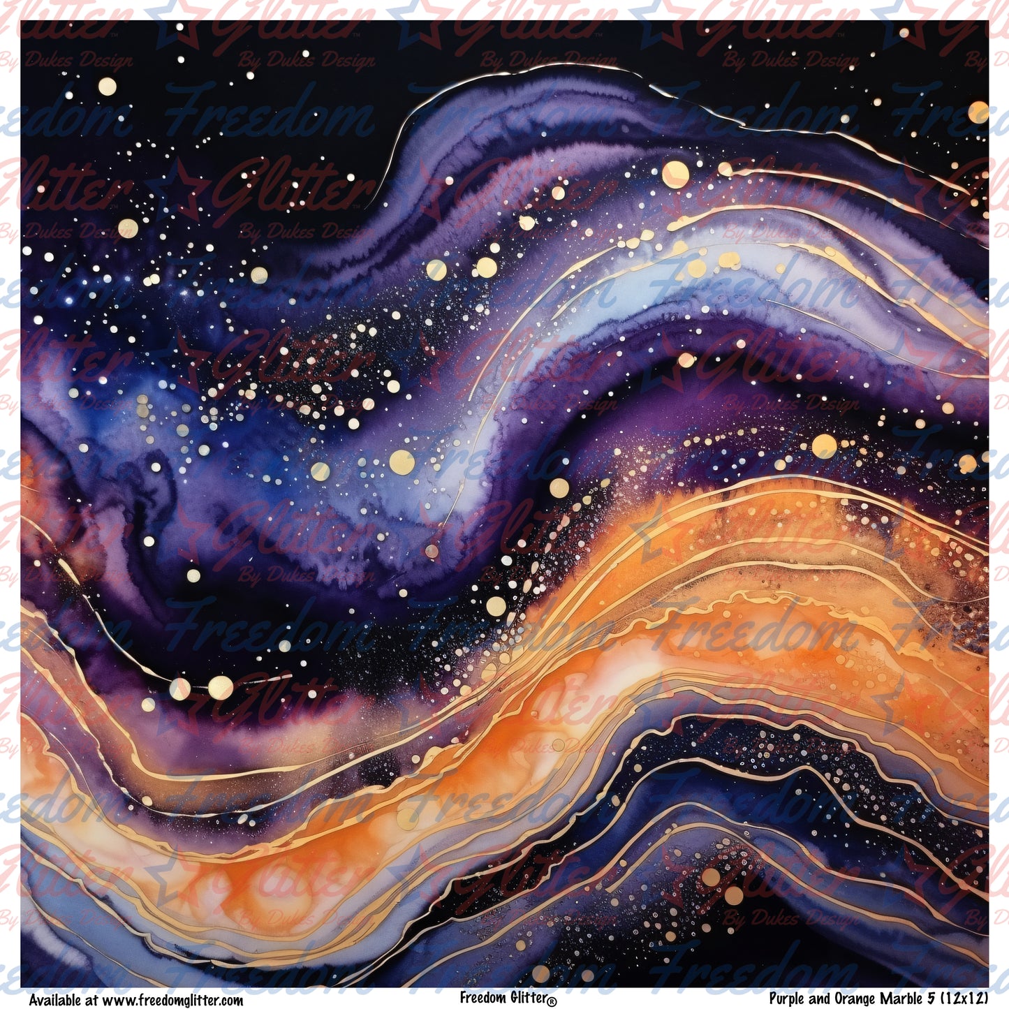 Purple & Orange Marble 5 (Printed Vinyl)