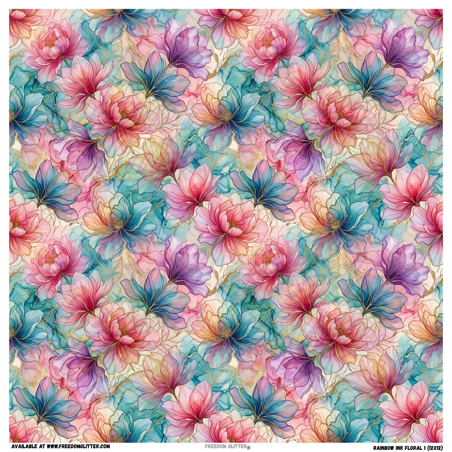 Rainbow Ink Floral 1 (Printed Vinyl)