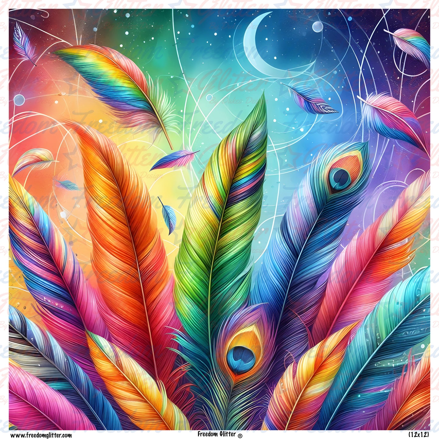 Rainbow Feathers 10 (Printed Vinyl)