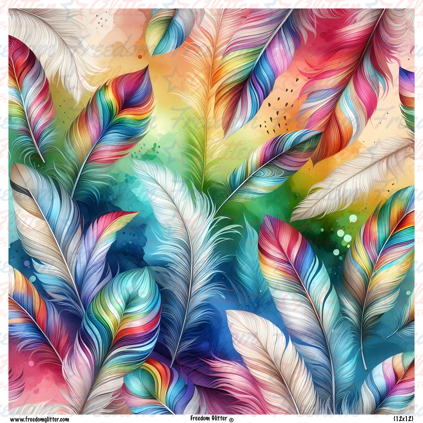 Rainbow Feathers 12 (Printed Vinyl)