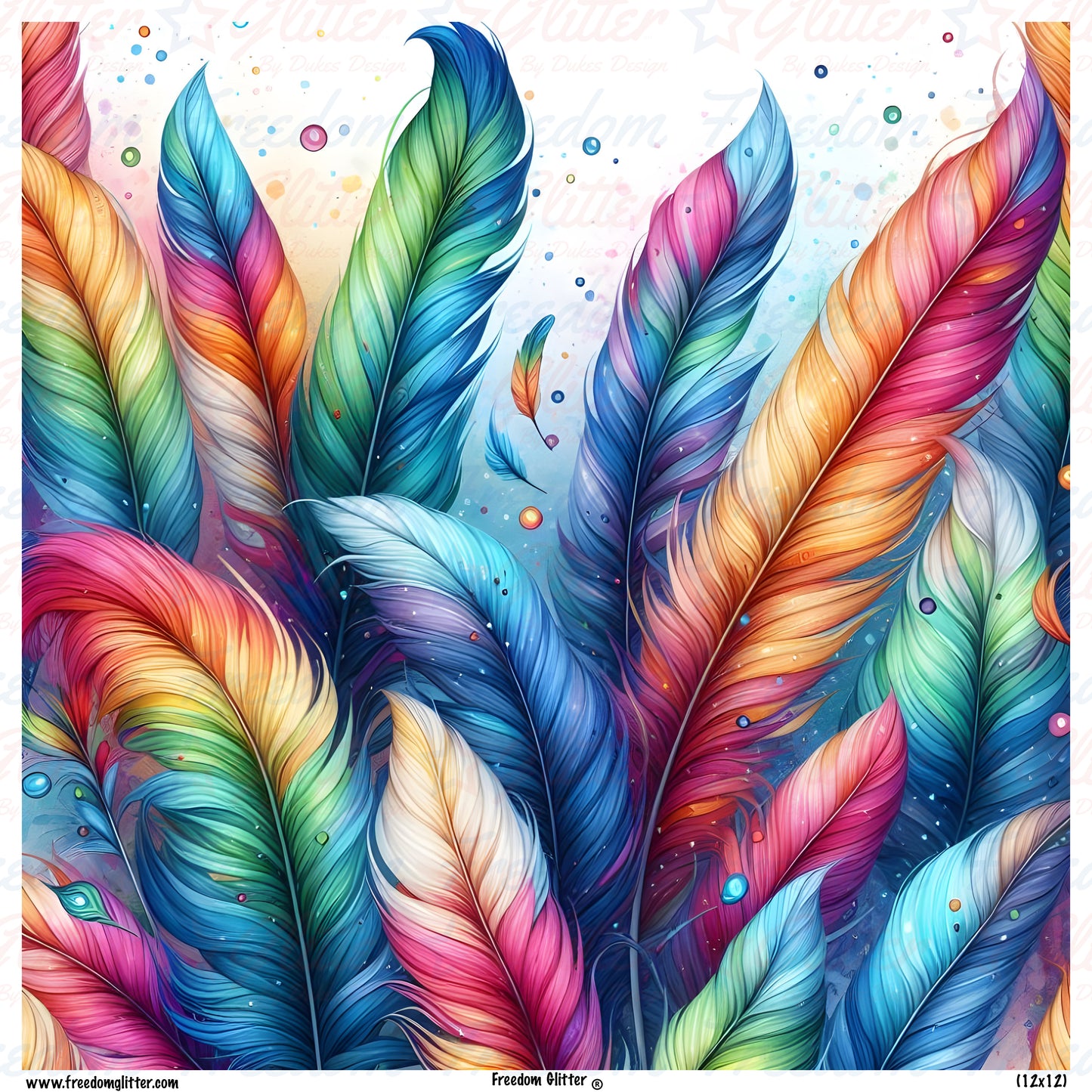 Rainbow Feathers 1 (Printed Vinyl)