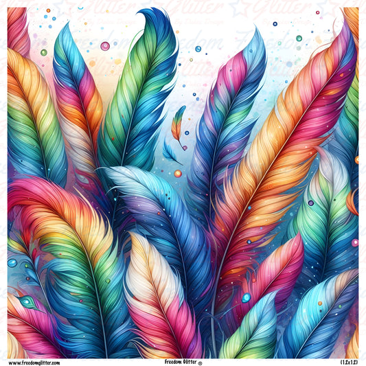 Rainbow Feathers 1 (Printed Vinyl)