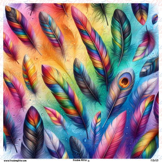 Rainbow Feathers 3 (Printed Vinyl)