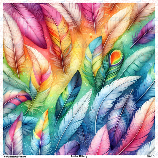 Rainbow Feathers 4 (Printed Vinyl)