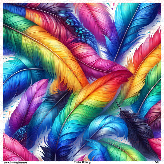 Rainbow Feathers 5 (Printed Vinyl)