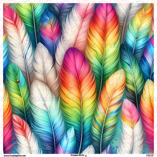 Rainbow Feathers 6 (Printed Vinyl)