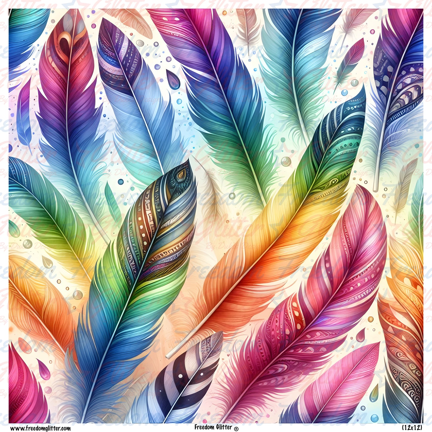 Rainbow Feathers 8 (Printed Vinyl)