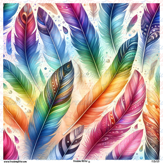 Rainbow Feathers 8 (Printed Vinyl)