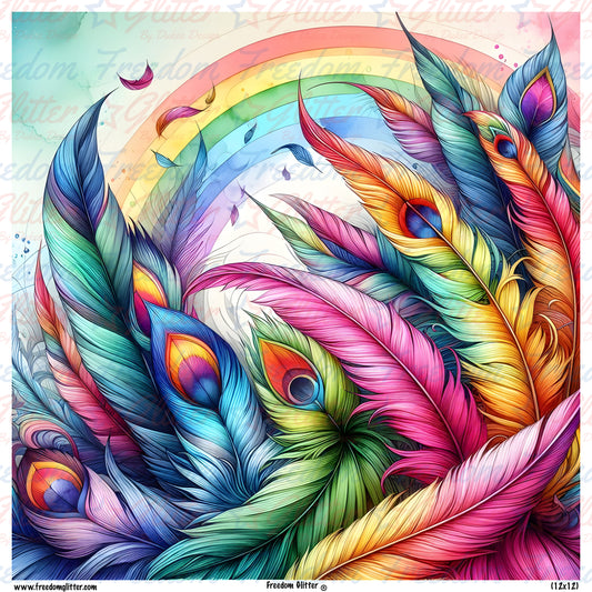 Rainbow Feathers 9 (Printed Vinyl)