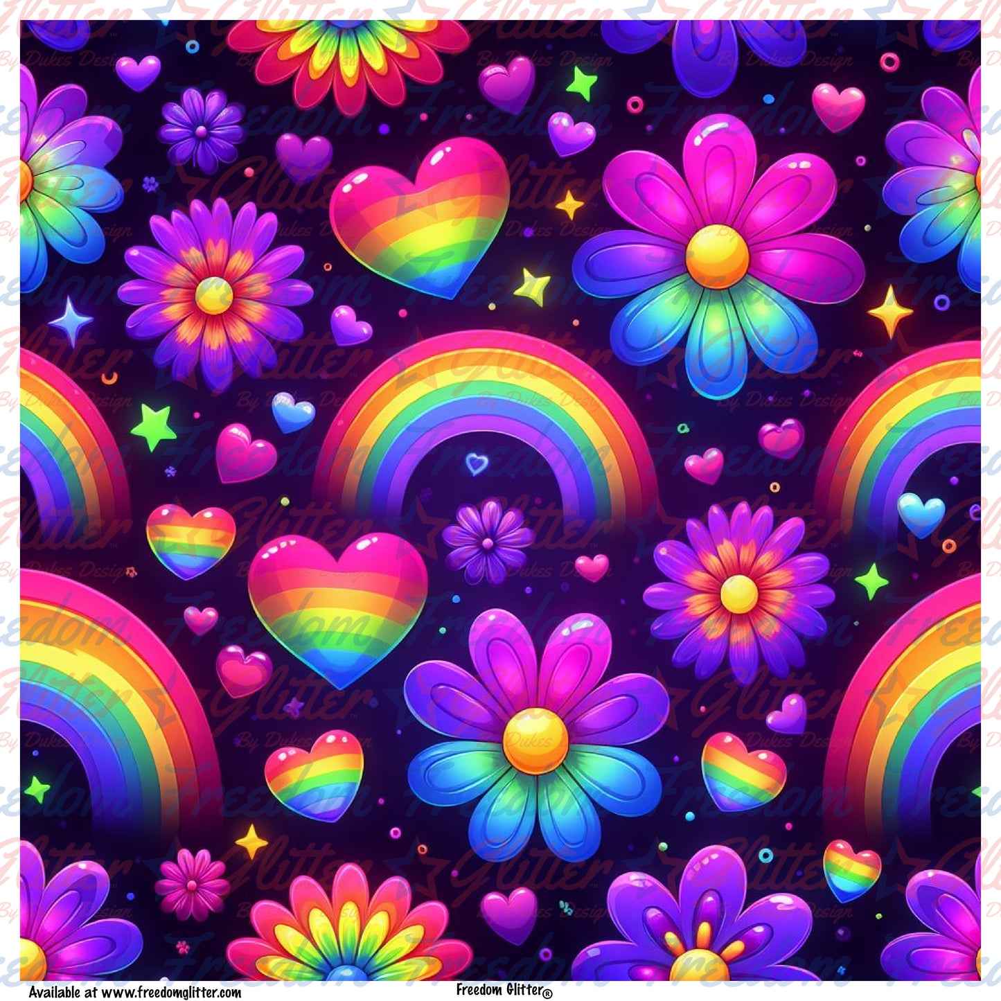 Rainbow Flowers 2 (Printed Vinyl)