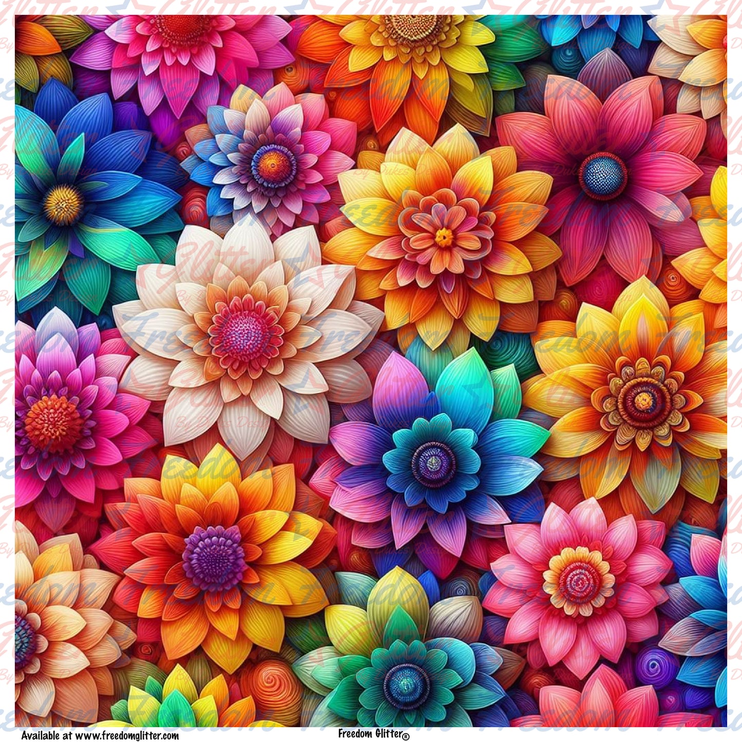 Rainbow Flowers 4 (Printed Vinyl)