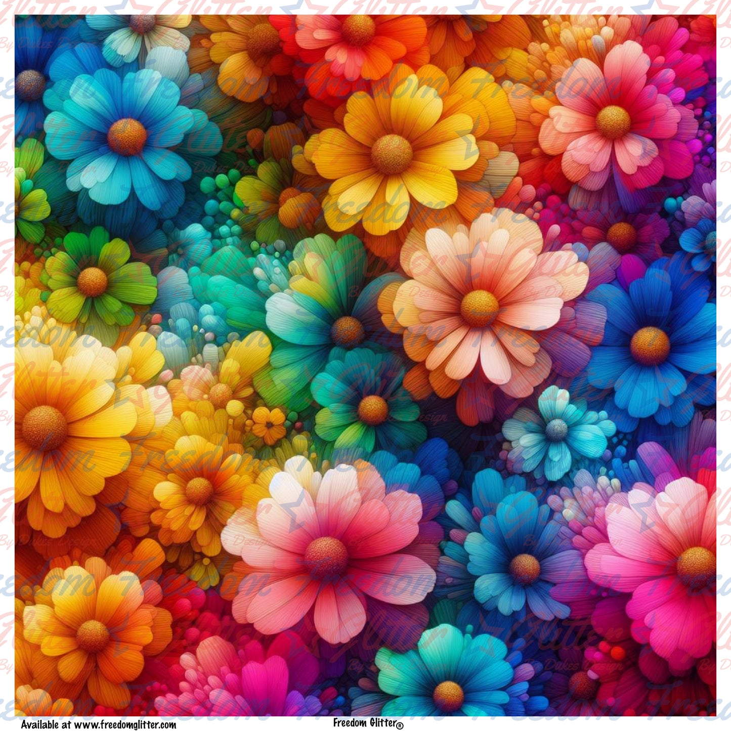 Rainbow Flowers 6 (Printed Vinyl)