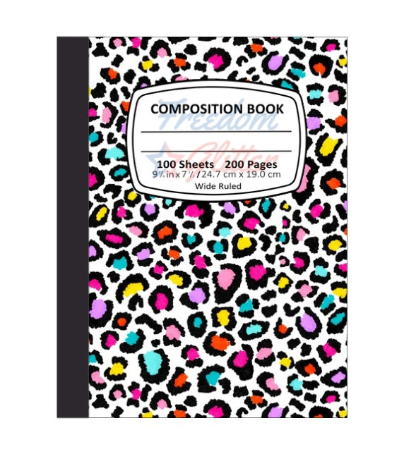 Rainbow Leopard Print 3 Notebook Cover