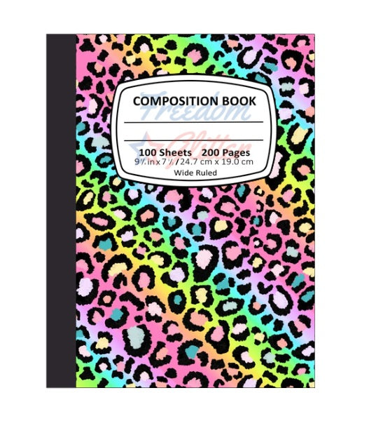 Rainbow Leopard Print 7 Notebook Cover
