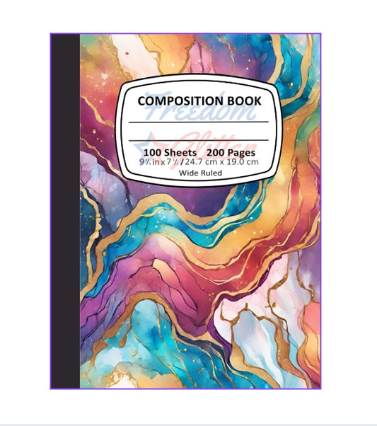 Rainbow Marble 5 Notebook Cover