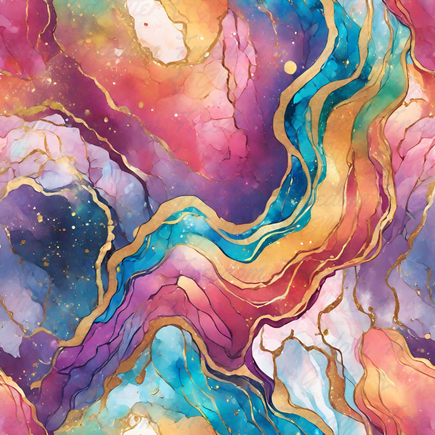 Rainbow Marble 5 (Printed Vinyl)