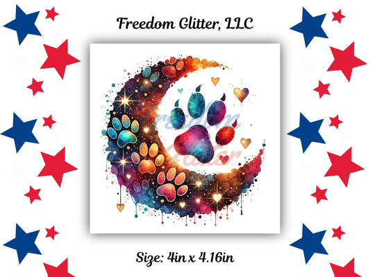 Rainbow Paw Prints 14 Decal (UVDTF)
