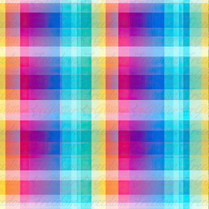 Rainbow Plaid (Printed Vinyl)