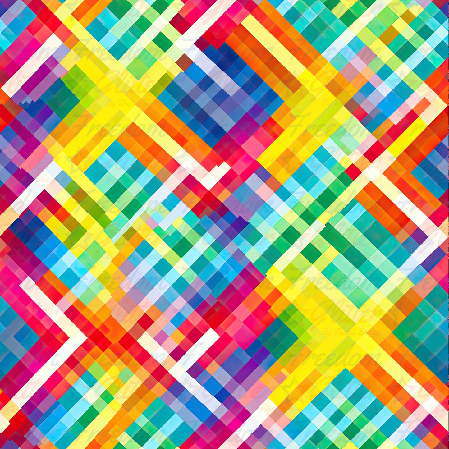 Rainbow Plaid (Printed Vinyl)