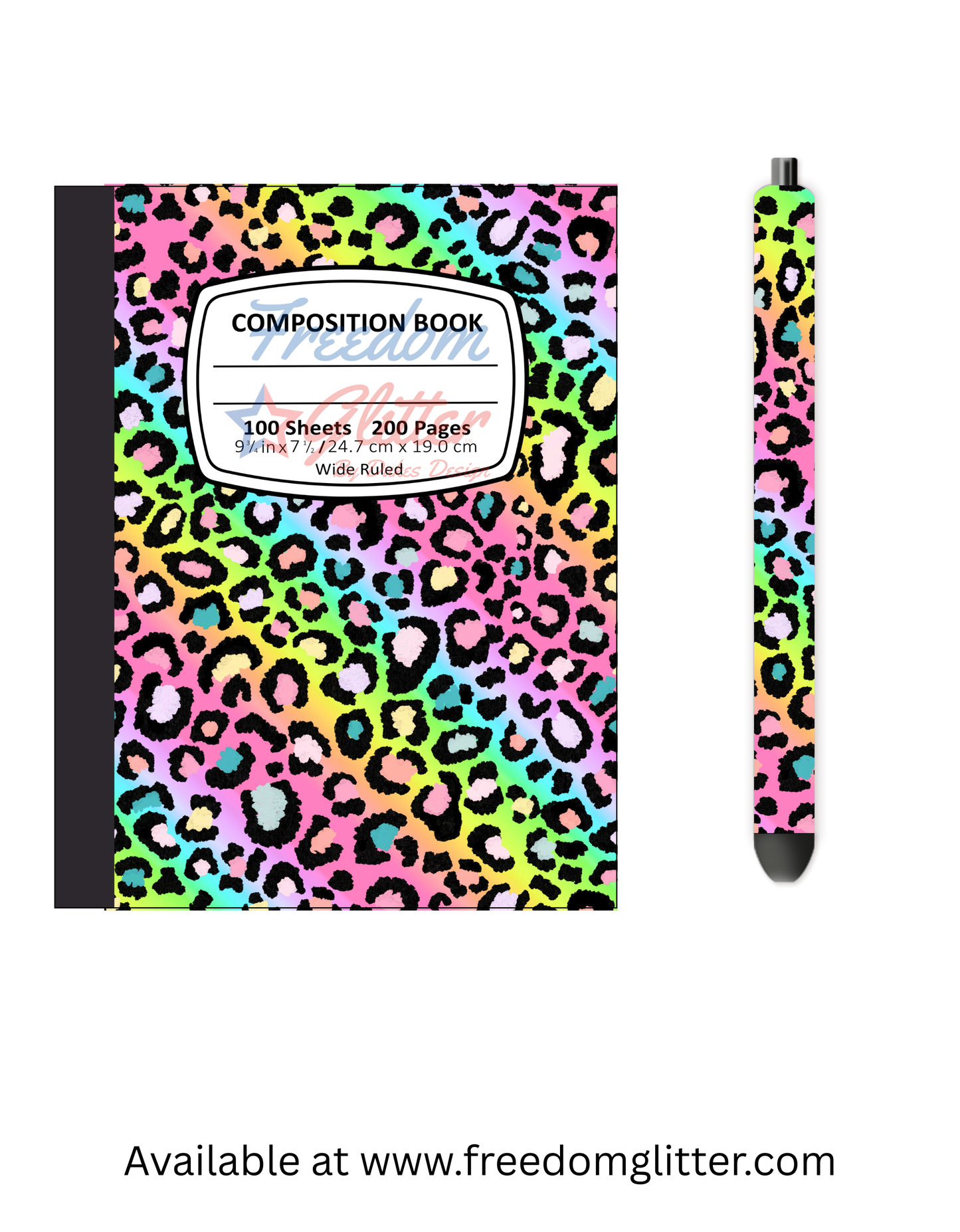 Rainbow Leopard Print 7 Notebook Cover