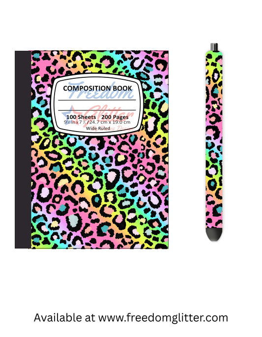Rainbow Leopard Print 7 Notebook Cover